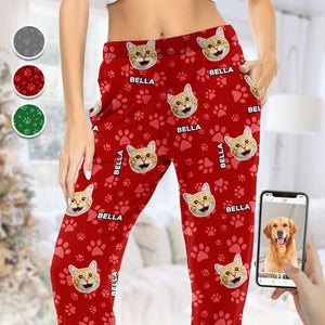 Pyjama personnalisé avec photo de moi et de mon meilleur ami - Pantalon de pyjama personnalisé avec photo de visage pour chien et chat - Nouveauté, cadeau de Noël pour les propriétaires d'animaux et les amoureux des animaux