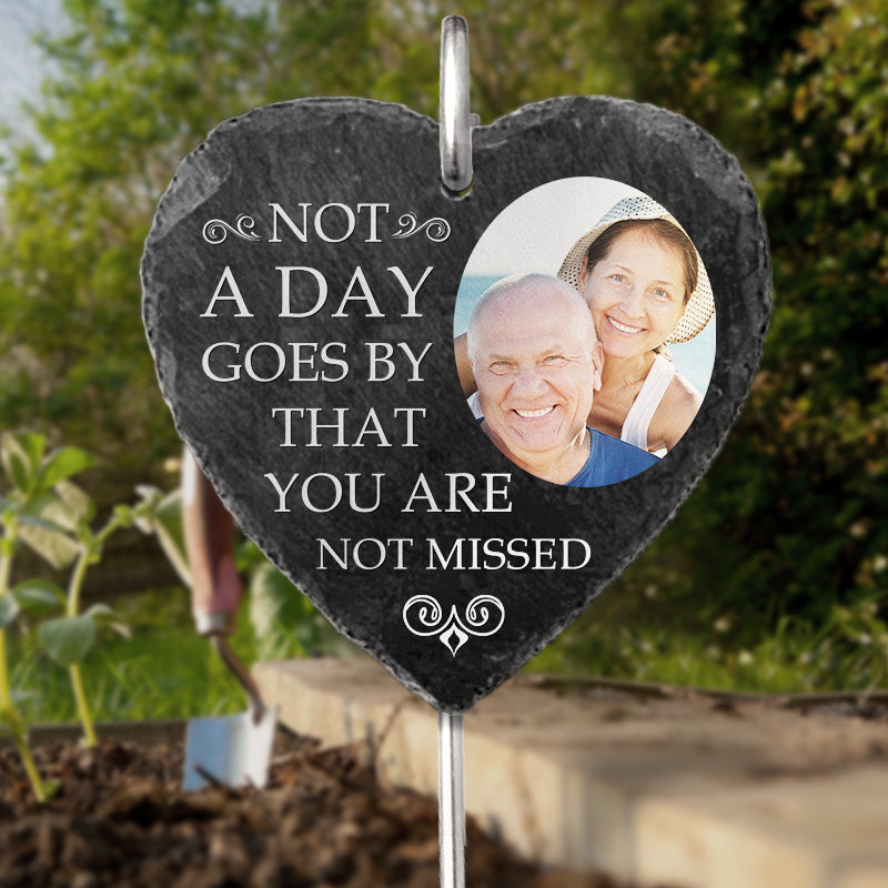 Photo personnalisée dont on se souviendra toujours - Mémorial personnalisé en ardoise et crochet de jardin commémoratif - Cadeau de condoléances pour les membres de la famille