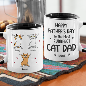Le papa chat le plus parfait de tous les temps - Mug personnalisé avec motif chat - Fête des pères, cadeau pour les propriétaires d'animaux et les amoureux des animaux