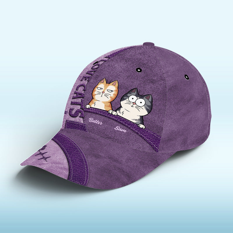 Keep Calm And Love Cats Green - Casquette personnalisée pour chat, imprimé intégral, classique - Nouveauté, cadeau pour propriétaires et amoureux des animaux