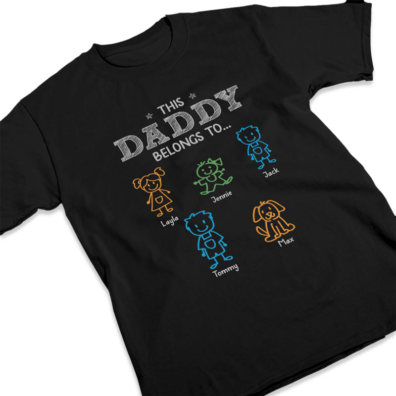 Mon cœur appartient à papa - T-shirt unisexe personnalisé, sweat à capuche, sweat-shirt - Cadeau de fête des pères, d'anniversaire pour papa, grand-père