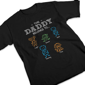 Mon cœur appartient à papa - T-shirt unisexe personnalisé, sweat à capuche, sweat-shirt - Cadeau de fête des pères, d'anniversaire pour papa, grand-père