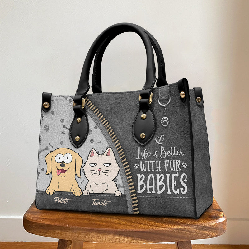 Suivez-moi partout - Sac à main en cuir personnalisé pour chien et chat - Cadeau pour propriétaires et amoureux des animaux