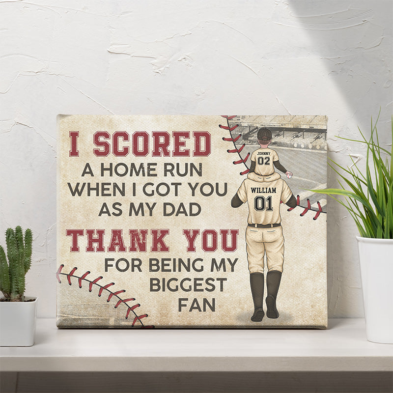 Merci d'être mon plus grand fan - Table horizontale personnalisée pour famille, toile de bureau avec chevalet - Cadeau d'anniversaire pour papa