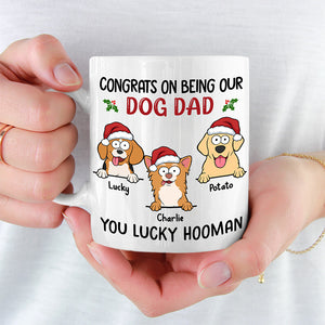 Tasse personnalisée « Wagging Tails And Merry Woofmas » pour chien – Cadeau de Noël pour propriétaires et amoureux des animaux