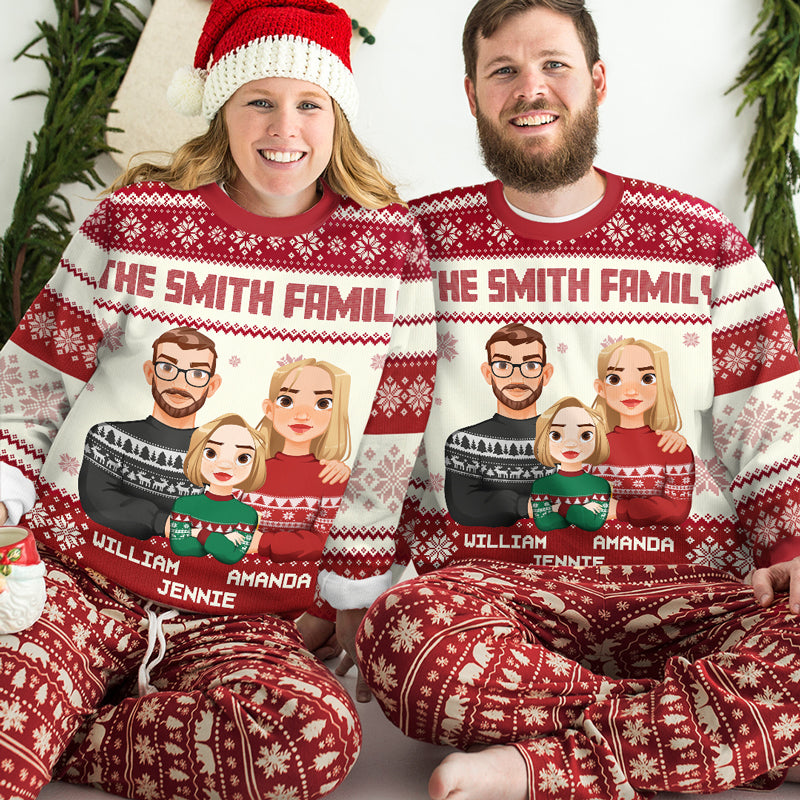La famille est la meilleure chose au monde - Sweat-shirt personnalisé pour la famille - Pull en laine unisexe - Cadeau de Noël pour les membres de la famille