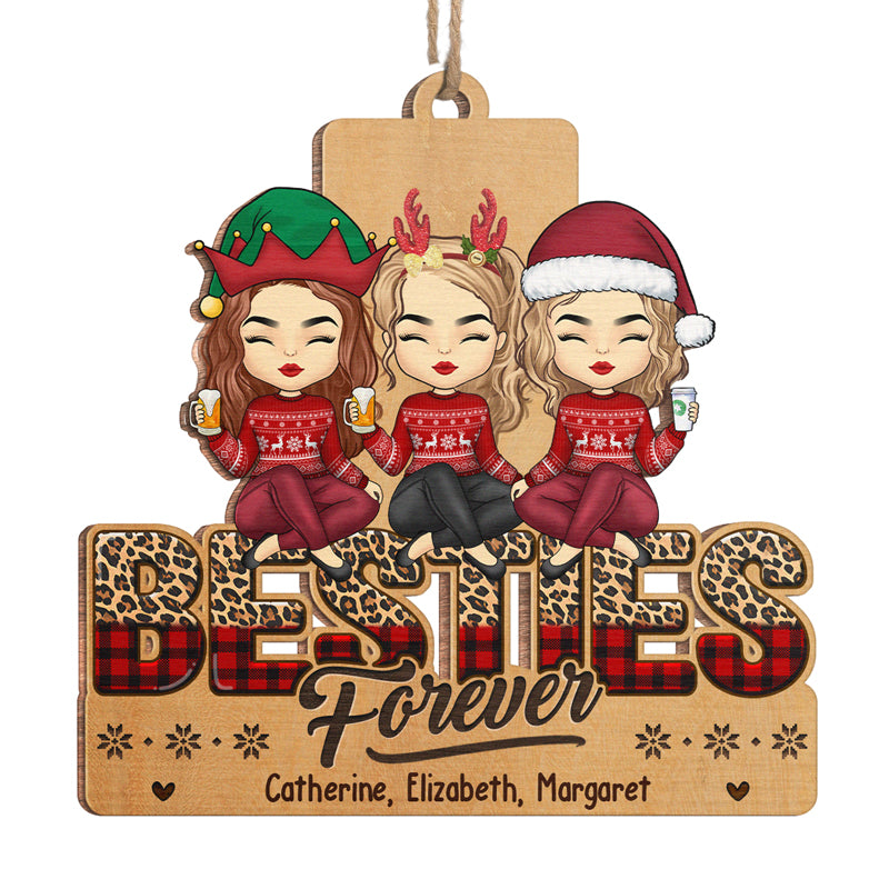 Nous serons amis pour toujours, tu en sais trop - Ornement personnalisé Bestie - Forme personnalisée en bois - Cadeau de Noël pour les meilleurs amis, BFF, sœurs