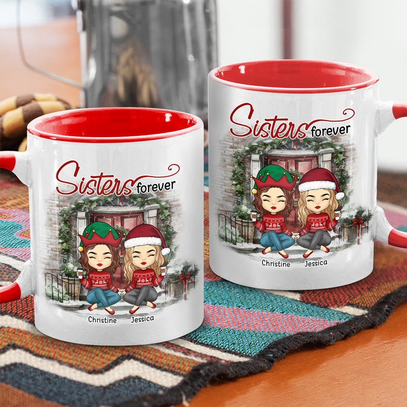 Besties Forever - Mug personnalisé avec accents - Cadeau de Noël pour meilleures amies, meilleures amies, sœurs