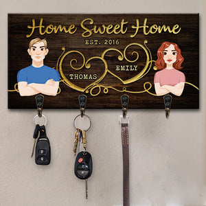 Our Sweet Home - Couple Personalized Custom Key Hanger, Key Holder - Gift For Husband Wife, Anniversary