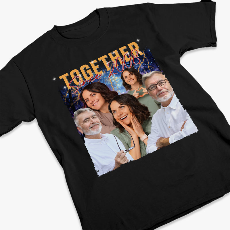 Photo personnalisée de couple ensemble - T-shirt, sweat à capuche et sweat-shirt unisexe personnalisé pour couple - Cadeau pour mari et femme