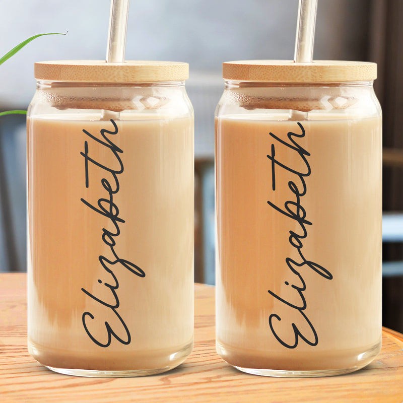 Aimez-vous - Tasse en verre personnalisée, tasse à café glacé - Cadeau d'anniversaire, cadeau pour vous-même