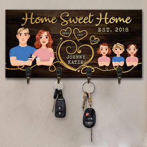 Bienvenue dans notre douce maison - Porte-clés personnalisé pour la famille, porte-clés - Cadeau pour les membres de la famille
