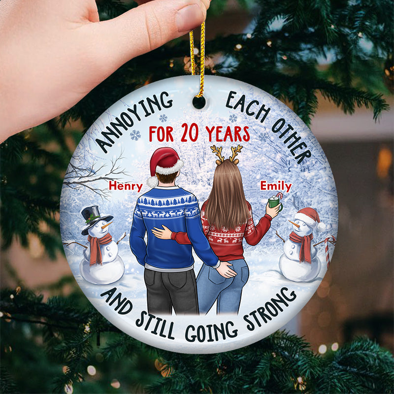 Félicitations pour être devenu mon mari - Ornement personnalisé pour couple - Forme ronde en céramique - Cadeau de Noël pour mari et femme, anniversaire