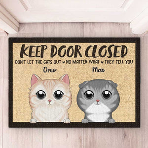 Ne laissez pas sortir mes petits animaux à fourrure ! Tapis décoratif personnalisé pour chat ! Cadeau pour les propriétaires et les amoureux des animaux.