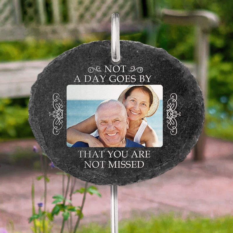 Photo personnalisée dont on se souviendra toujours - Mémorial personnalisé en ardoise et crochet de jardin commémoratif - Cadeau de condoléances pour les membres de la famille