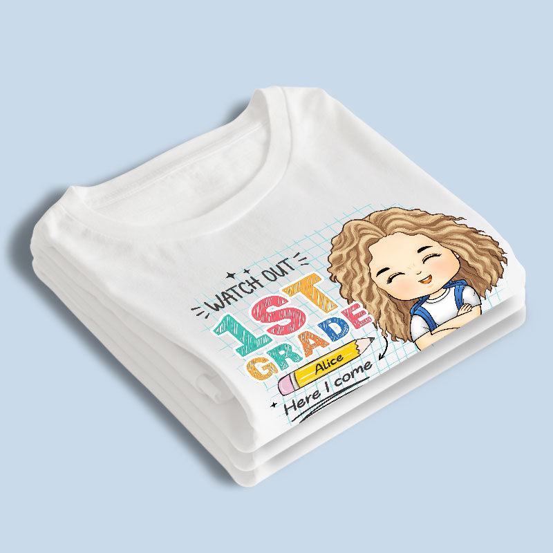 Attention, j'arrive - T-shirt enfant personnalisé - Cadeau pour enfant, cadeau de rentrée scolaire