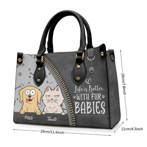 Suivez-moi partout - Sac à main en cuir personnalisé pour chien et chat - Cadeau pour propriétaires et amoureux des animaux