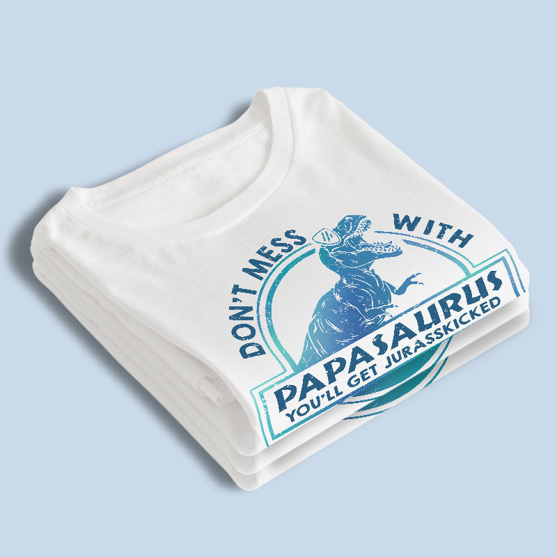 Mon papa est un papasaurus - T-shirt unisexe personnalisé, sweat à capuche, sweat-shirt - Cadeau de fête des pères, d'anniversaire pour papa