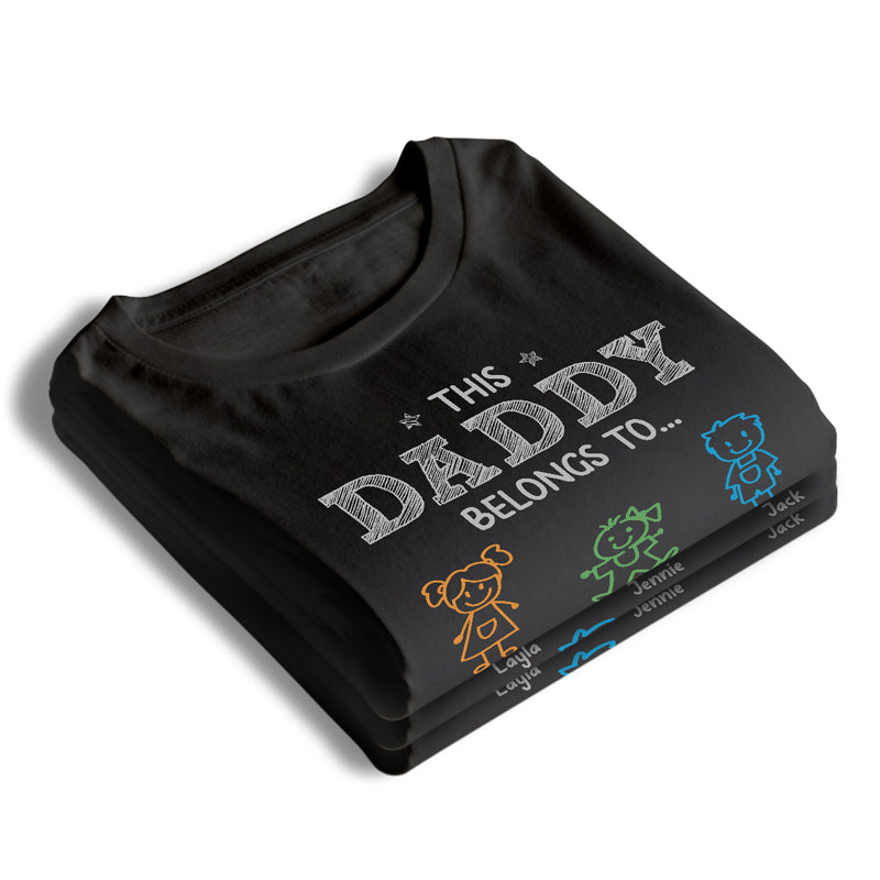 Mon cœur appartient à papa - T-shirt unisexe personnalisé, sweat à capuche, sweat-shirt - Cadeau de fête des pères, d'anniversaire pour papa, grand-père