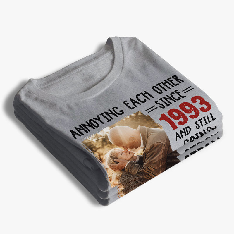 Photo personnalisée « Nous nous ennuyons toujours » - T-shirt, sweat à capuche et sweat-shirt unisexe personnalisé pour couple - Cadeau pour mari et femme, anniversaire
