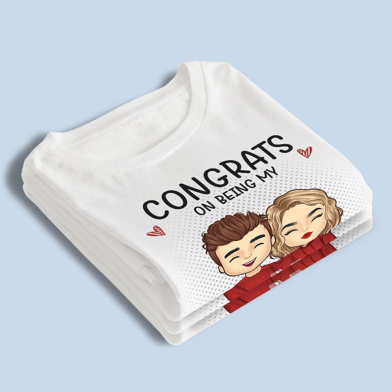 Félicitations, veinard ! T-shirt, sweat à capuche et sweat-shirt unisexe personnalisé pour couple ! Cadeau pour mari et femme, anniversaire