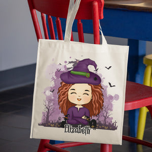 Sac fourre-tout personnalisé avec des vœux de citrouille et des baisers de bonbons au maïs - Cadeau d'Halloween pour enfant