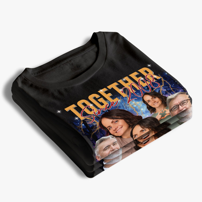 Photo personnalisée de couple ensemble - T-shirt, sweat à capuche et sweat-shirt unisexe personnalisé pour couple - Cadeau pour mari et femme