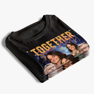 Photo personnalisée de couple ensemble - T-shirt, sweat à capuche et sweat-shirt unisexe personnalisé pour couple - Cadeau pour mari et femme
