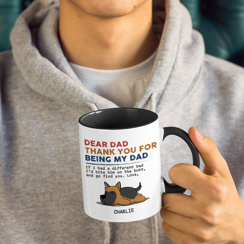 Merci d'être mon père - Mug personnalisé avec accents pour chien - Fête des pères, fête des mères, cadeau pour les propriétaires d'animaux de compagnie, amoureux des animaux
