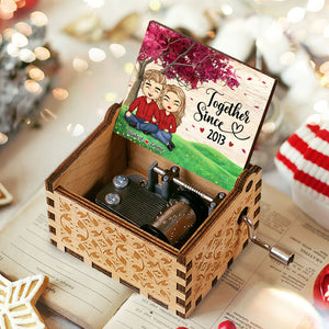 Boîte à musique personnalisée avec photo « Love You Till We're Old And Gray » de 9,4 cm, pour couple, cadeau pour mari et femme, anniversaire