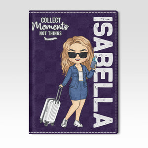 Né pour explorer le monde - Étui de passeport personnalisé, porte-passeport - Cadeau de vacances, cadeau pour les amateurs de voyages d'aventure