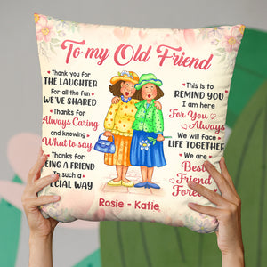 Je suis toujours là pour toi - Coussin personnalisé Bestie - Cadeau pour meilleures amies, BFF, sœurs