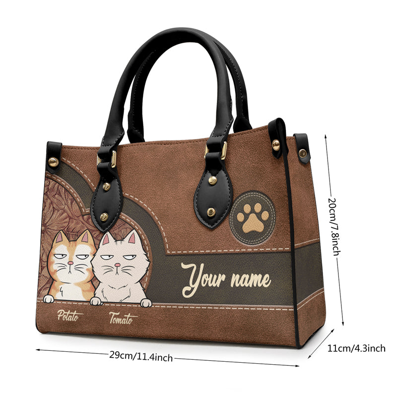 Hot-dogs et chats cools - Sac à main en cuir personnalisé pour chien et chat - Cadeau pour propriétaires et amoureux des animaux
