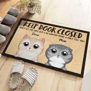 Ne laissez pas sortir mes petits animaux à fourrure ! Tapis décoratif personnalisé pour chat ! Cadeau pour les propriétaires et les amoureux des animaux.