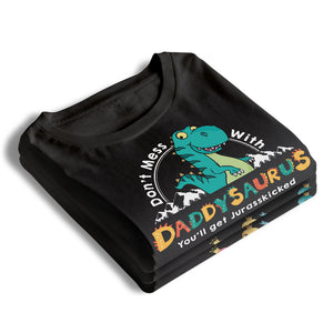 Mon Papasaurus est le meilleur - T-shirt unisexe personnalisé pour la famille, sweat à capuche, sweat-shirt - Cadeau de fête des pères, d'anniversaire pour papa
