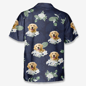 Custom Photo Living That Hawaii Life - Dog & Cat Personalized Custom Unisex Tropical Hawaiian Aloha Shirt - Summer Vacation Gift, Gift For Pet Owners, Pet Lovers