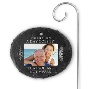 Photo personnalisée dont on se souviendra toujours - Mémorial personnalisé en ardoise et crochet de jardin commémoratif - Cadeau de condoléances pour les membres de la famille