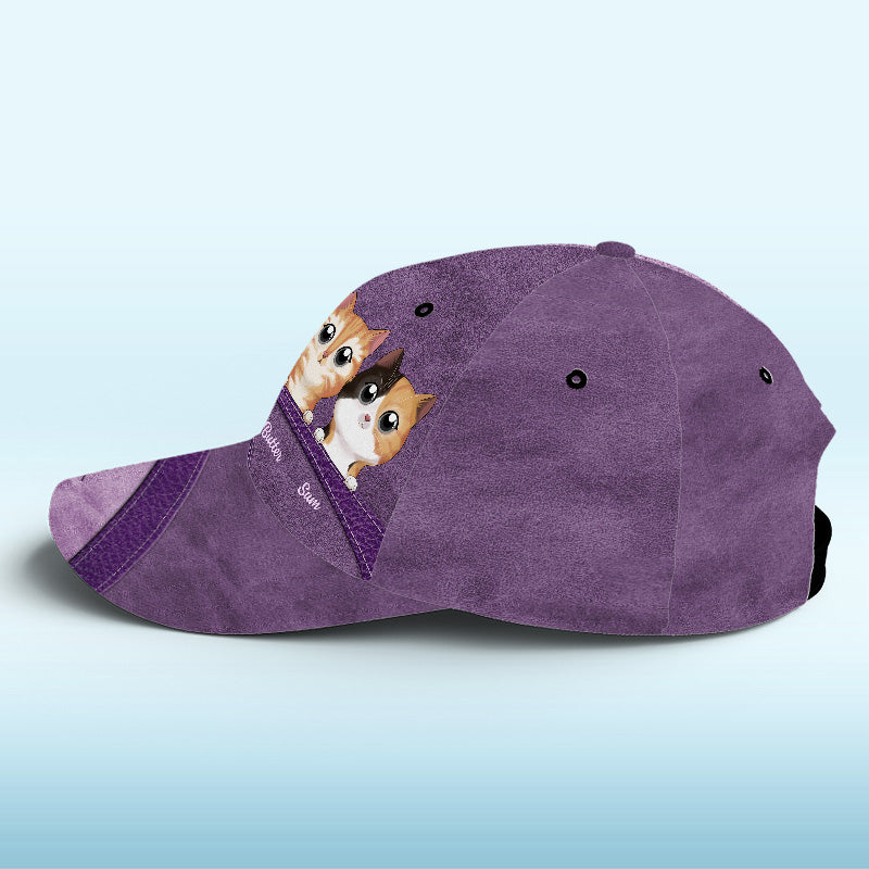 Quel plus beau cadeau que l'amour d'un chat marron ? Chapeau personnalisé pour chat, casquette classique à imprimé intégral. Nouveauté, cadeau pour les propriétaires d'animaux et les amoureux des animaux.