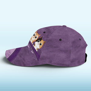 Quel plus beau cadeau que l'amour d'un chat rose ? Chapeau personnalisé pour chat, casquette classique à imprimé intégral. Nouveauté, cadeau pour les propriétaires d'animaux et les amoureux des animaux.