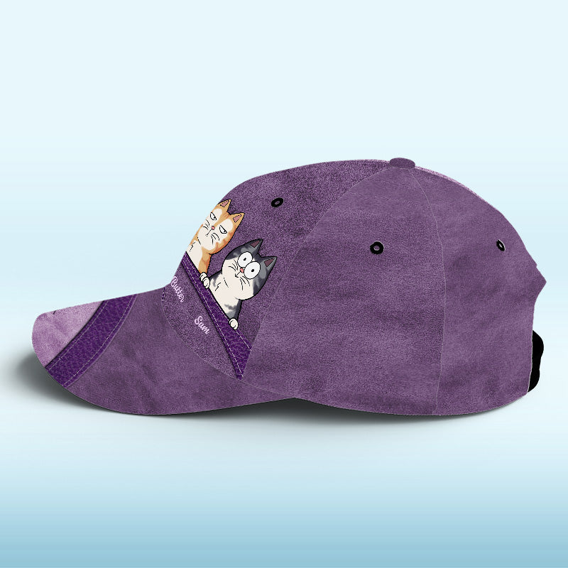Keep Calm And Love Cats Blue - Casquette personnalisée pour chat, imprimé intégral, classique - Nouveauté, cadeau pour propriétaires et amoureux des animaux