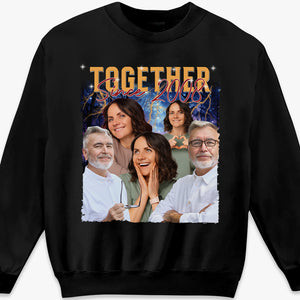 Photo personnalisée de couple ensemble - T-shirt, sweat à capuche et sweat-shirt unisexe personnalisé pour couple - Cadeau pour mari et femme
