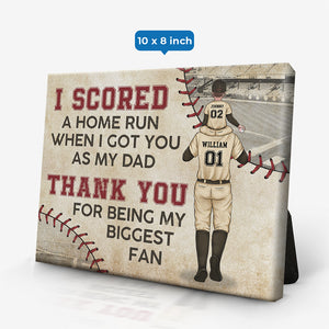 Merci d'être mon plus grand fan - Table horizontale personnalisée pour famille, toile de bureau avec chevalet - Cadeau d'anniversaire pour papa
