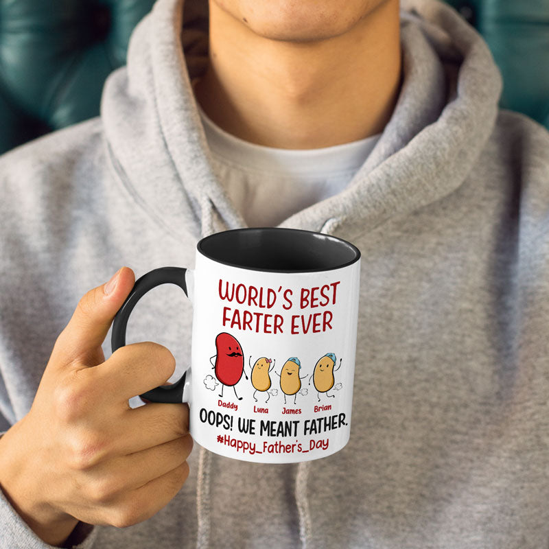 Meilleur péteur du monde, oups, je veux dire papa - Tasse personnalisée avec accents pour la famille - Cadeau de fête des pères, d'anniversaire pour papa