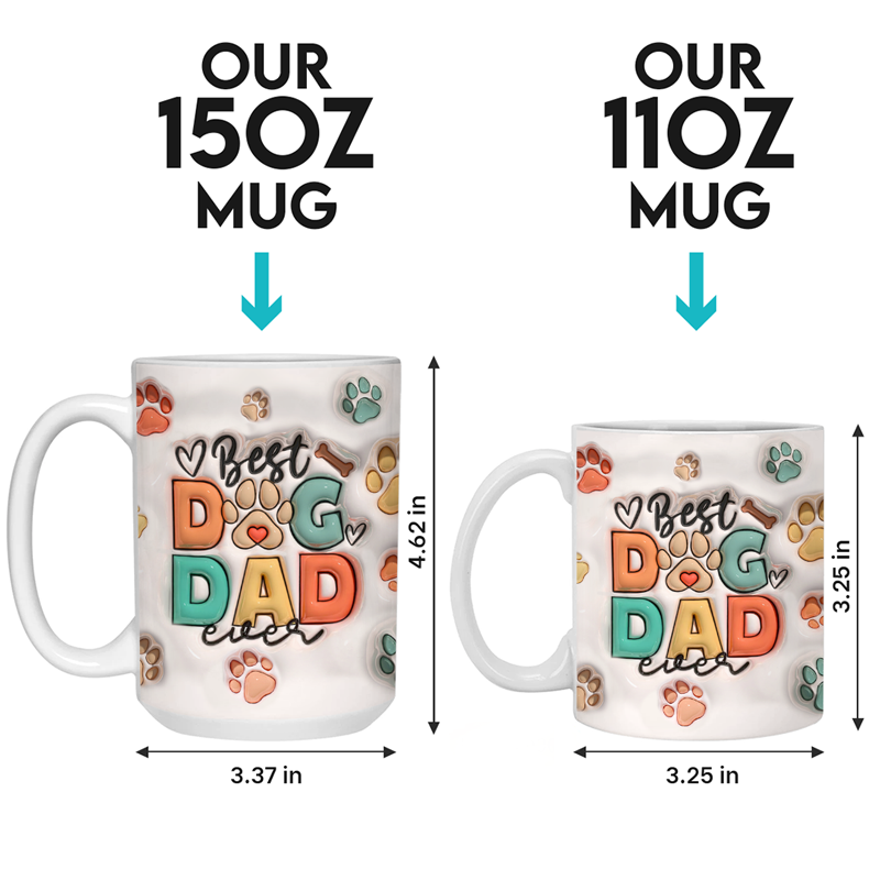 Mug personnalisé avec photo « Love Me Love My Dog » - Tasse personnalisée avec effet gonflable 3D pour chien et chat - Cadeau de Noël pour les propriétaires et les amoureux des animaux