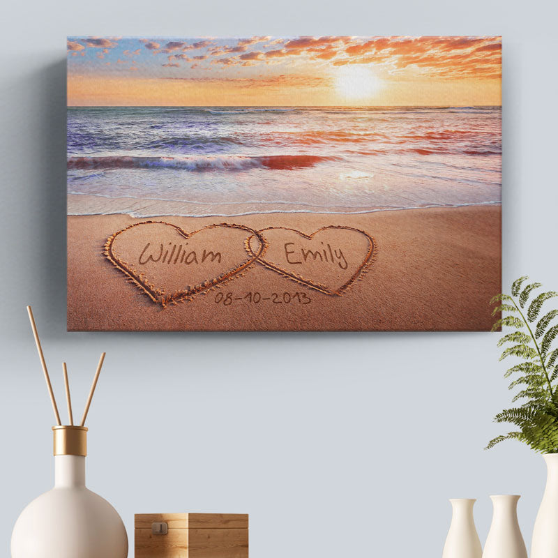 Tu es tout pour moi - Toile horizontale personnalisée pour couple - Cadeau pour mari et femme, anniversaire