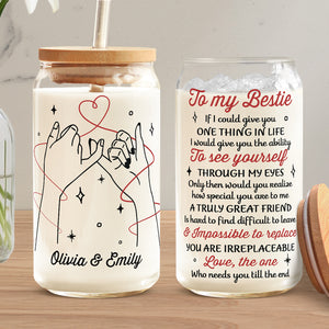Trouver un véritable ami est difficile - Tasse en verre personnalisée, tasse à café glacé - Cadeau pour les meilleures amies, les meilleures amies et les sœurs