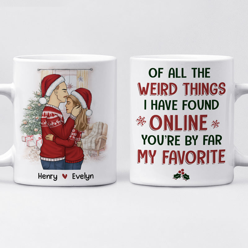 De toutes les choses étranges - Tasse personnalisée pour couple - Cadeau de Noël pour mari et femme, anniversaire