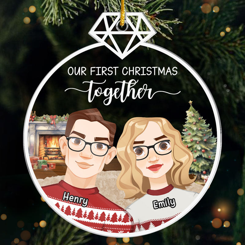 Ensemble maintenant et pour toujours - Ornement personnalisé pour couple - Forme personnalisée en acrylique - Cadeau de Noël pour mari et femme, anniversaire