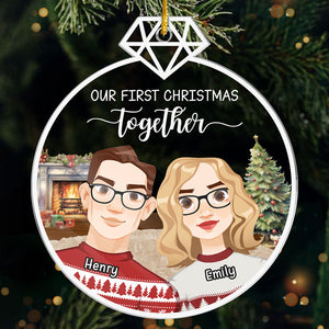 Ensemble maintenant et pour toujours - Ornement personnalisé pour couple - Forme personnalisée en acrylique - Cadeau de Noël pour mari et femme, anniversaire