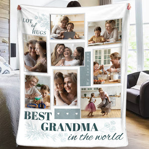 Couverture personnalisée avec photo de la meilleure grand-mère du monde - Cadeau pour grand-mère et grand-père